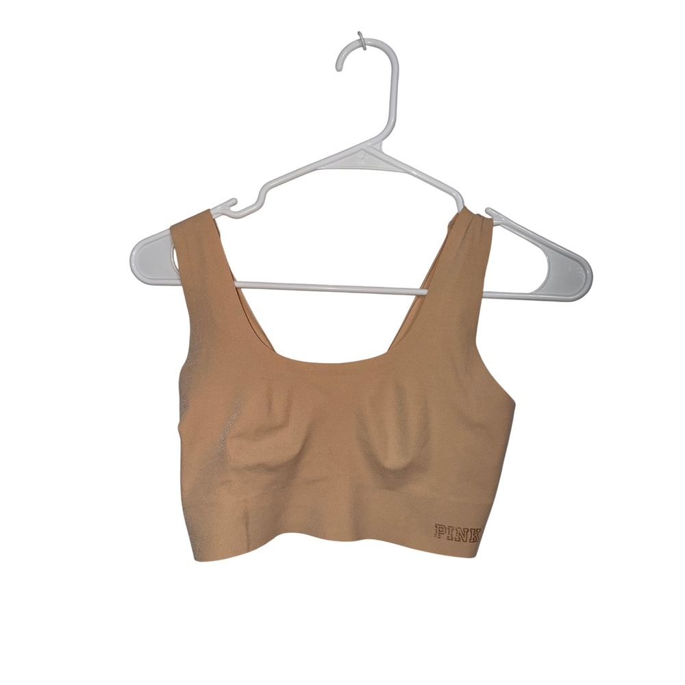 PINK Victorias Secret Seamless Bralette Tan Nude Scoop Neck Wireless Small